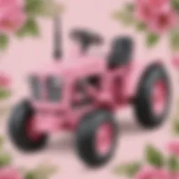 Pink Tractor Power Wheels with Floral Design