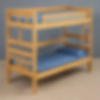 Detailed illustration of safety features in bunk bed construction