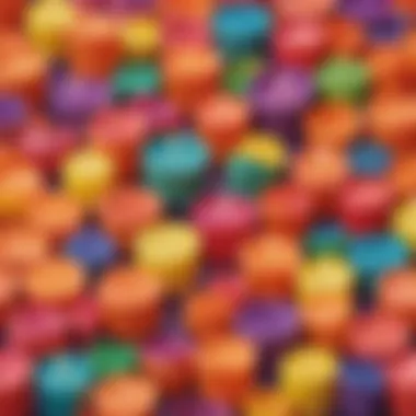 Artistic Display of Play Doh Scented Candles A collection of colorful Play Doh scented candles arranged artistically