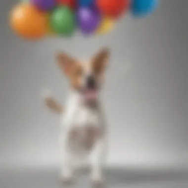 Dog with Balloons Coloring Page