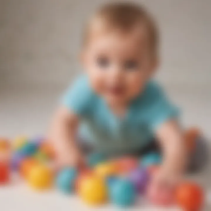 Infant playing with sensory balls