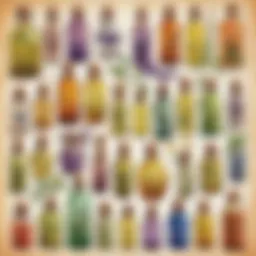 Aromatic Essential Oils in Glass Bottles