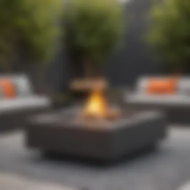 Modern portable fire pit in outdoor setting