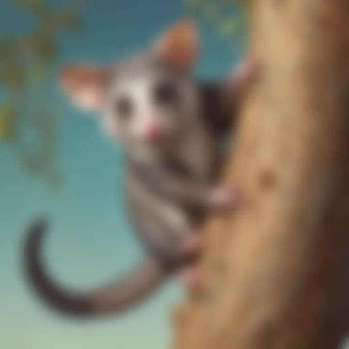 Possums Demonstrating Unique Climbing Skills