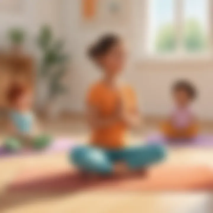 Preschooler engaged in a calming yoga session