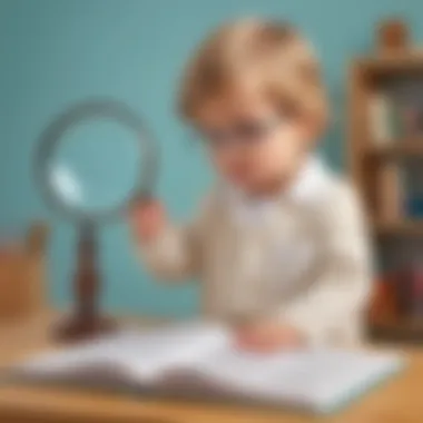 Exploration Through Observation Preschool science curriculum - young child conducting experiment with magnifying glass