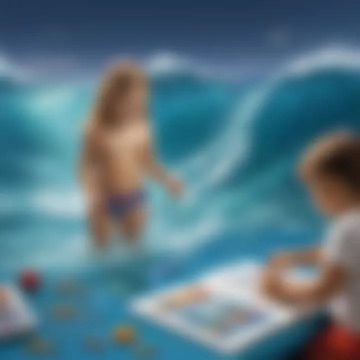 Preschooler Creating Ocean Art in Virtual Environment