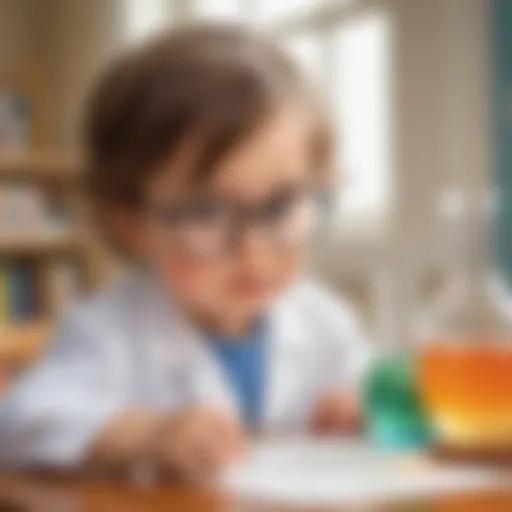 Preschooler Engaged in Science Experiment