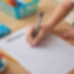 Preschooler Engaging with Name Tracing Worksheet