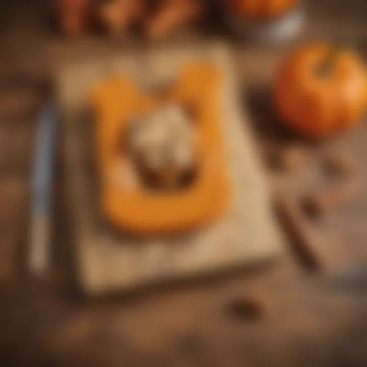 Homemade pumpkin dog treat on a rustic wooden background