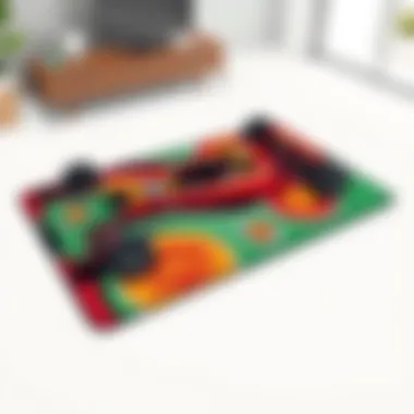 Dynamic Patterns in Race Car Rug Designs Vibrant race car rug design featuring dynamic patterns