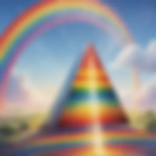 Colorful rainbow spectrum displayed with a prism effect
