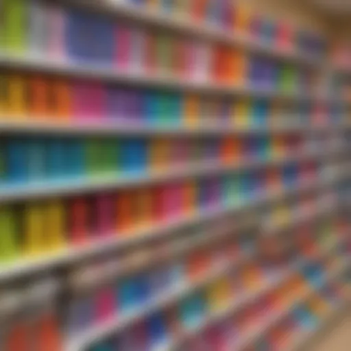 Colorful Rainbow Loom creations displayed in a retail store