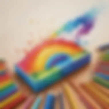 Energetic Rainbow-themed Pencil Box for Kids Vibrant Rainbow Splash Pencil Box