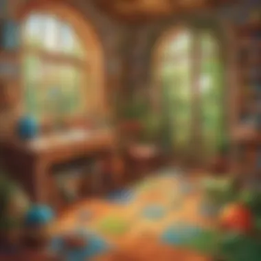 Vibrant Rhyming Game Environment Colorful Rhyming Game Illustration