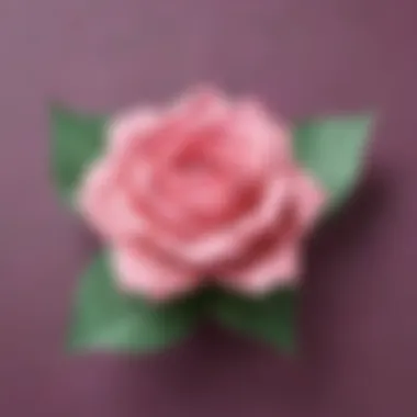 Graceful Precision: Origami Rose Bloom Intricate Origami Rose Bloom
