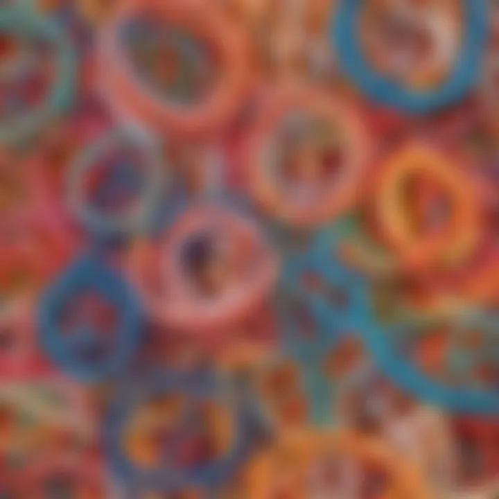 Rubber bands in various vibrant colors