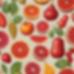 Visual representation of natural red food coloring sources, including fruits and plants.