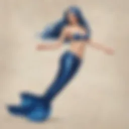 Elegant Sapphire Blue Mermaid Tail