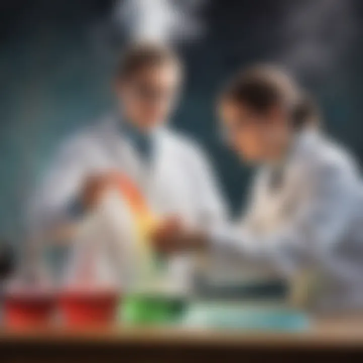 Innovative scientific experiment showcasing dazzling chemical reactions