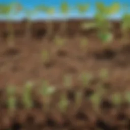 A vibrant plant growth experiment showcasing seedlings in various soil types.