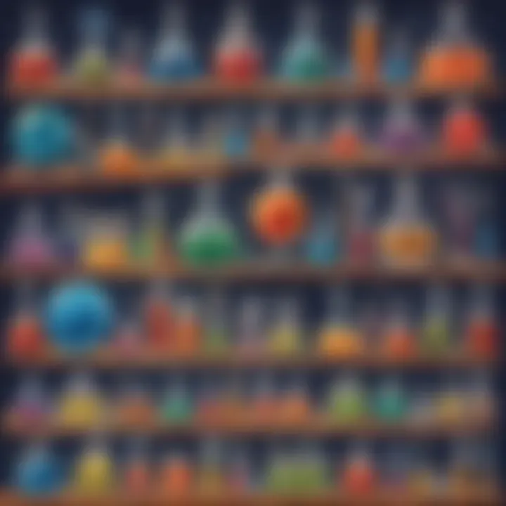 Colorful display of scientific experiments