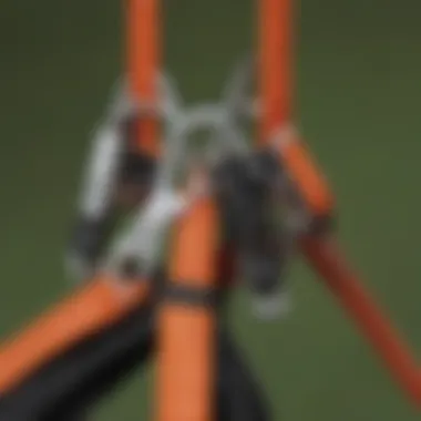 Detailed shot of safety harness and pulley setup Close-up of secure harness and pulley system on zip line