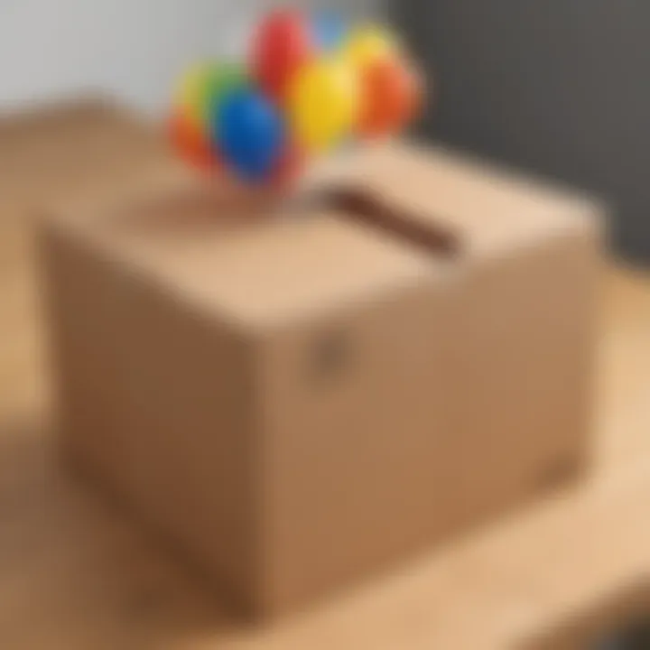 Properly secured box for shipping balloons
