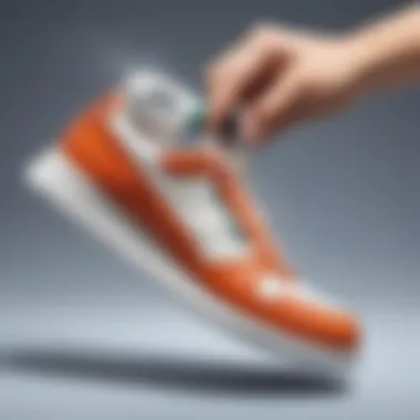 Refreshing Footwear Spray Shoe deodorizing spray in action