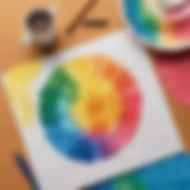 Colorful paper demonstrating chromatography with markers and coffee filters.