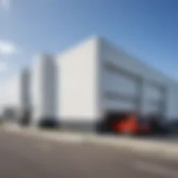 A sleek modern vehicle storage facility