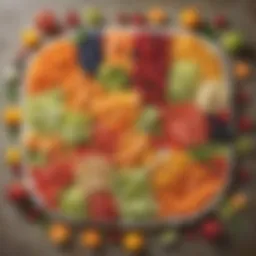Colorful fruit and veggie platter