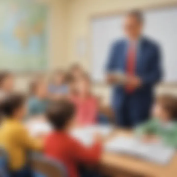 Instructor guiding students in a speech class