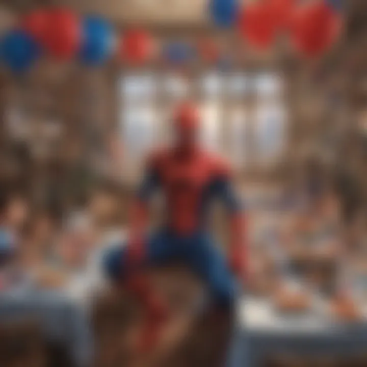 Themed decorations featuring Spider-Man