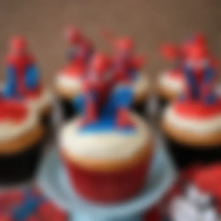 Spiderman Cupcake Topper Favor Idea