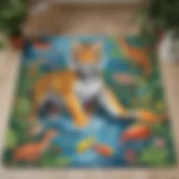 Vibrant Splash Mat with Animal Theme