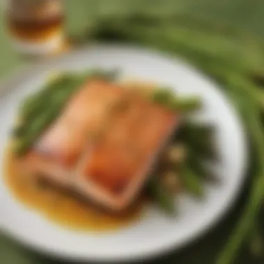 Irish Whiskey Glazed Salmon on Bed of Asparagus