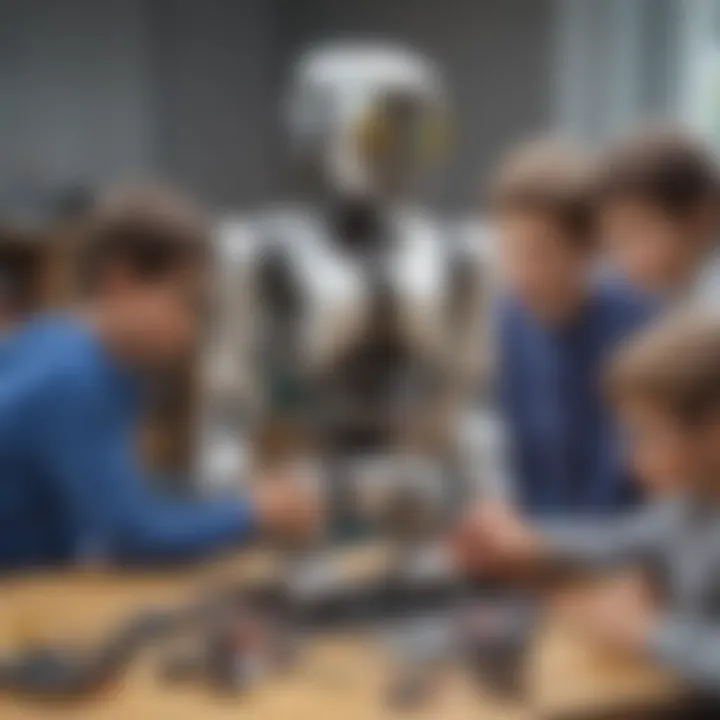 Collaborative Robotics Creation by Young Minds Group of kids building a robotic project