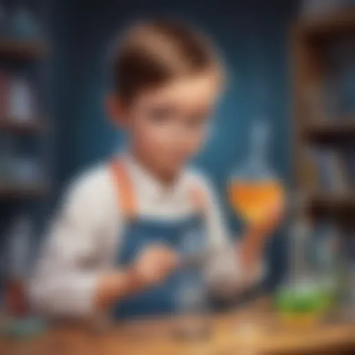 Young child conducting a science experiment