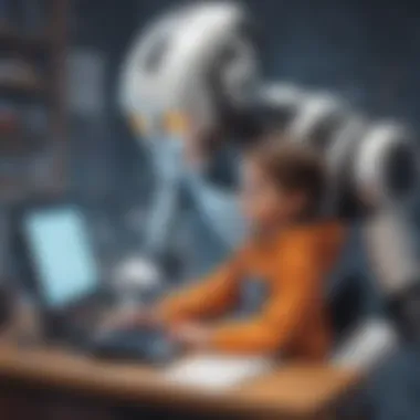 STEM project showcasing young child programming a robot