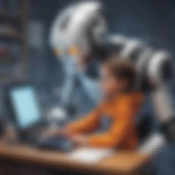 STEM project showcasing young child programming a robot