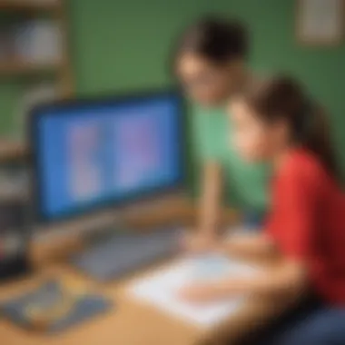 An interactive activity where kids are exploring basic coding through visual tools.