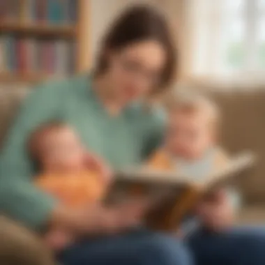 Storytime Bonding Parent reading a book to their five-month-old
