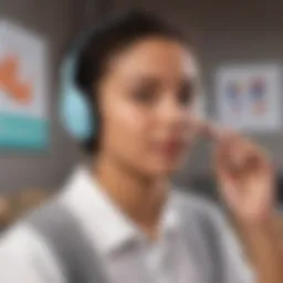 Student enjoying interactive learning with AirPods on Gigglyx