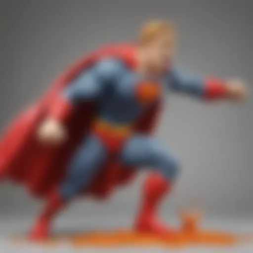 Superhero Play-Doh figurine in action pose