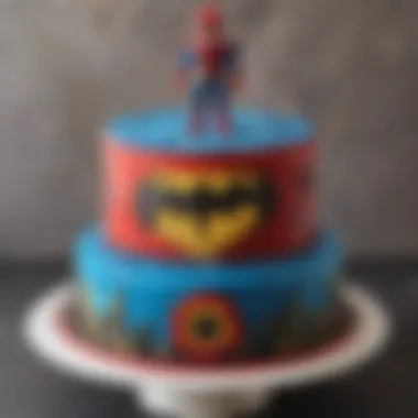 Epic Superhero Themed Birthday Cake Superhero themed birthday cake for a 3-year-old child