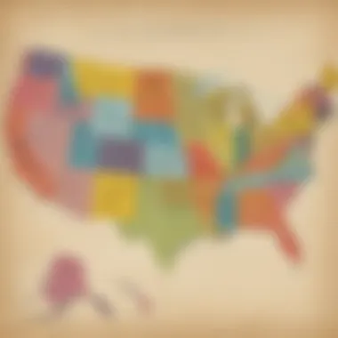 Symbolic Representation in United States Colored Map