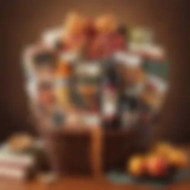 Sophisticated Gourmet Teacher Basket Elegant presentation of a teacher appreciation basket with gourmet items