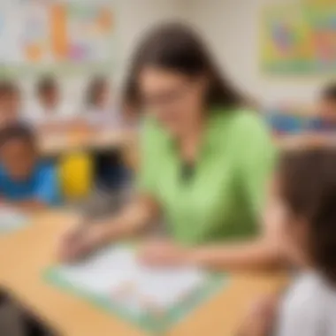 Teacher using sight word booklet in classroom setting