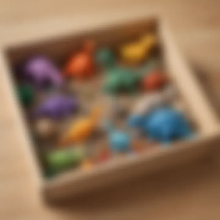 Dinosaur sensory box with textured play items